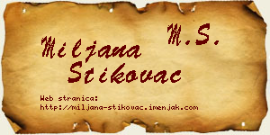 Miljana Štikovac vizit kartica